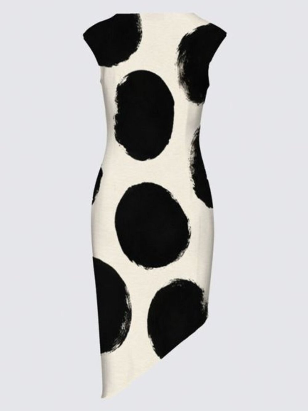 Polka Dot Pattern | Minimalist Botanical Ink Art | Modern Monochrome Dress